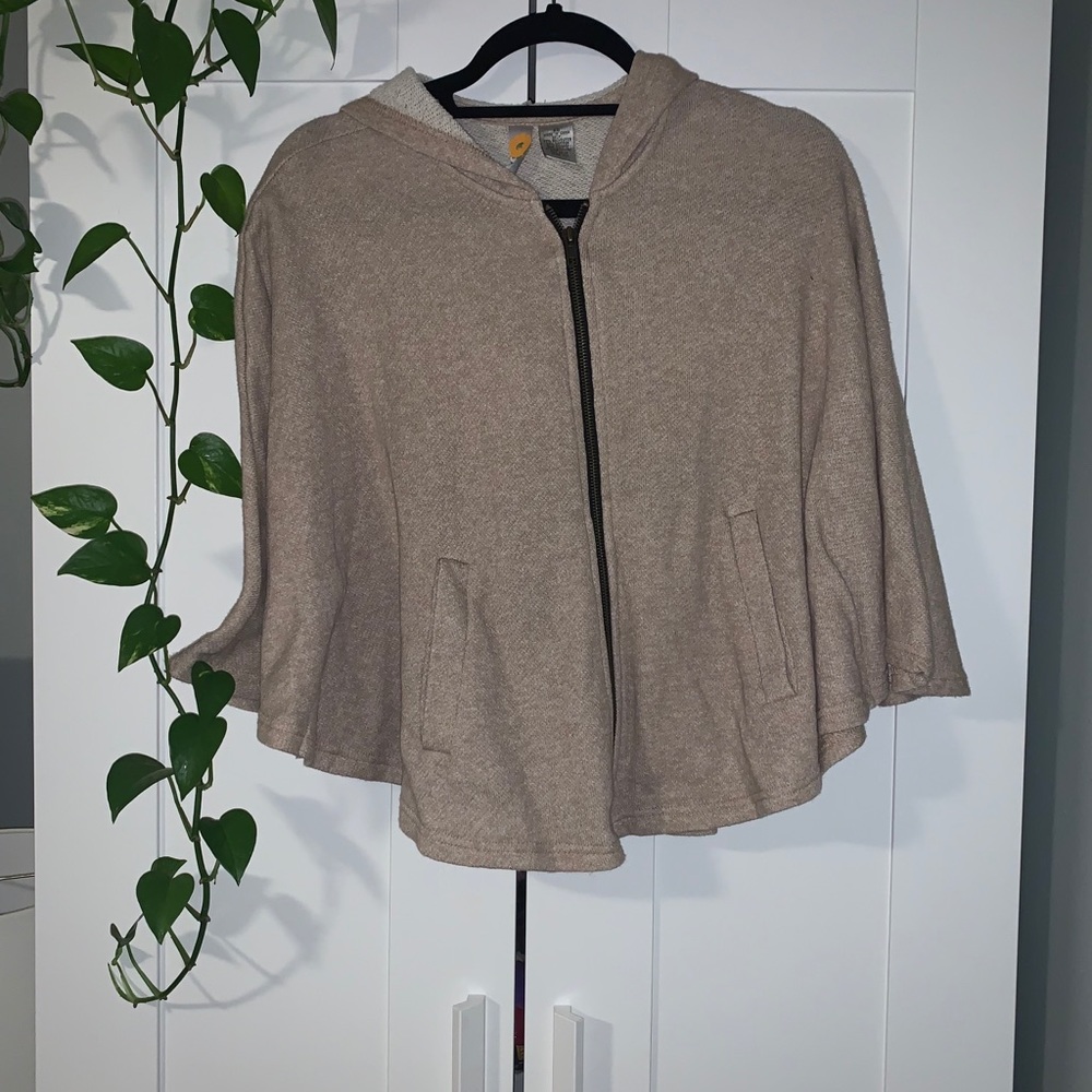 Hooded Zip Poncho